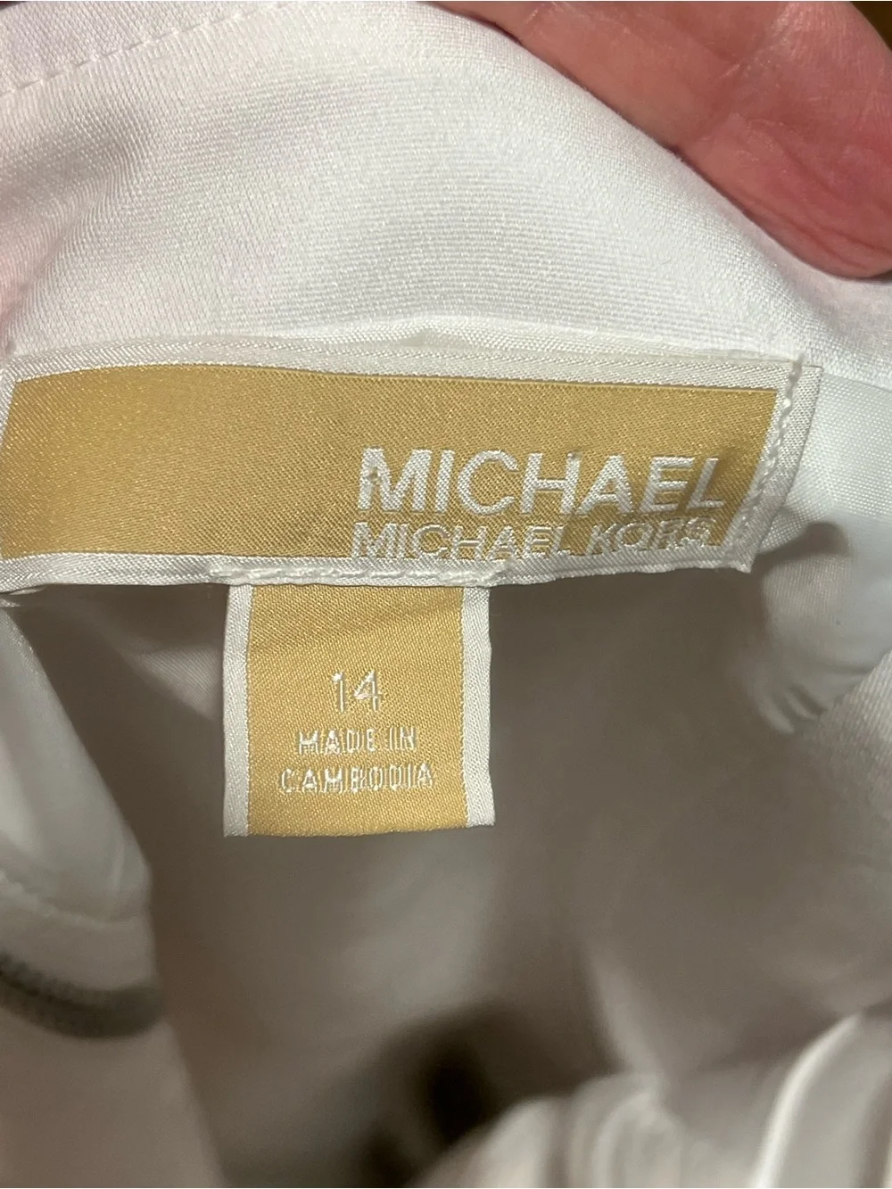 Michael Kors White Sleeveless Mini Shift Dress Size 14